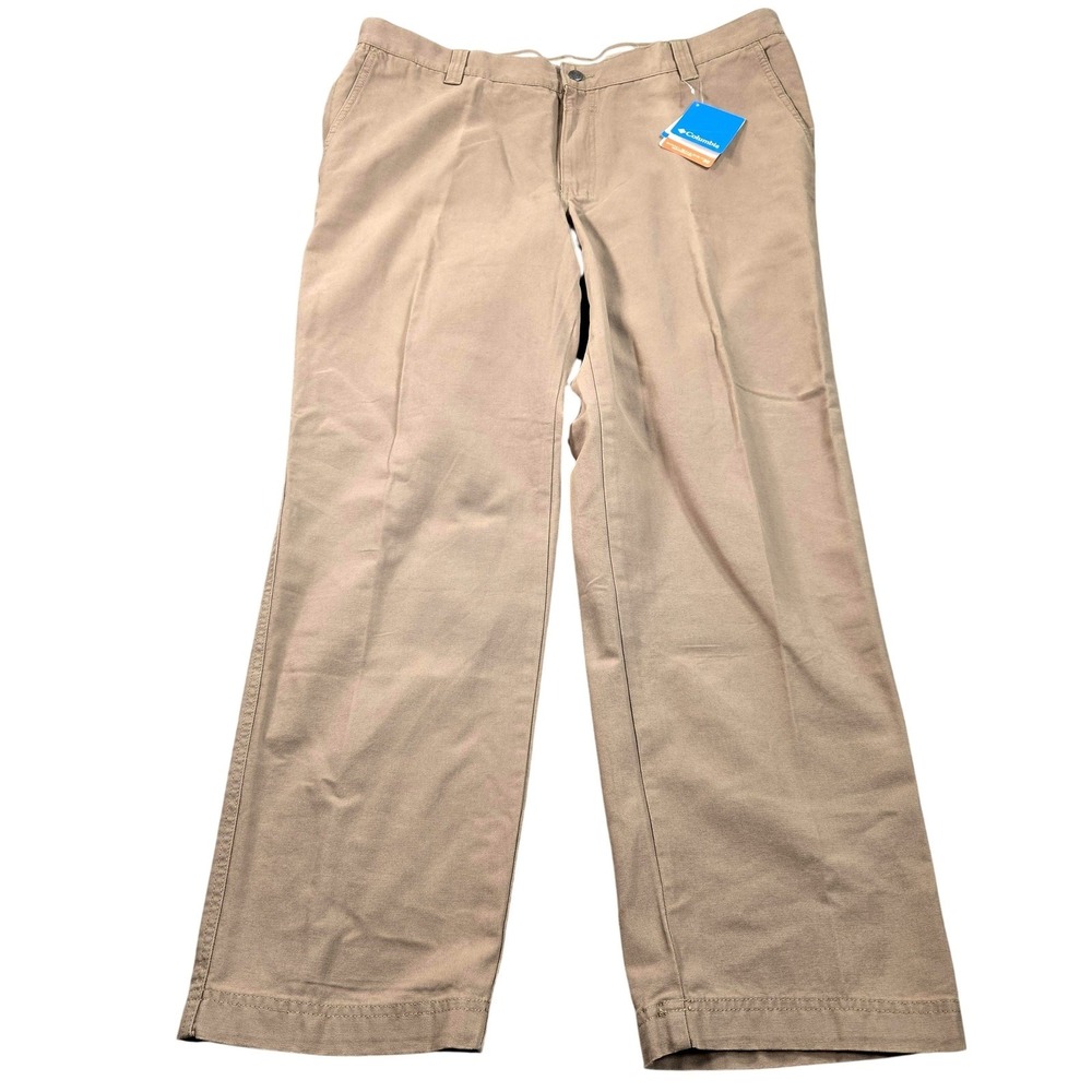Columbia Pants Mens 40x30 Beige Cargo Canvas Regular Fit Casual Workwear Utility